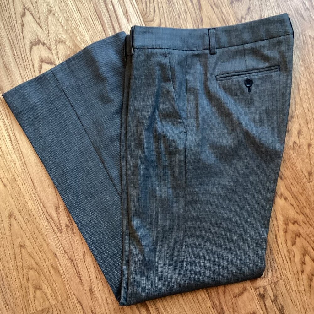 THEORY EMERY PINDOT WOOL BLEND WIDE LEG TROUSER DRESS PANTS 4 CITY OFFICE CAREER - Picture 4 of 4